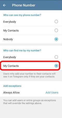 Ẩn số điện thoại trên Telegram5